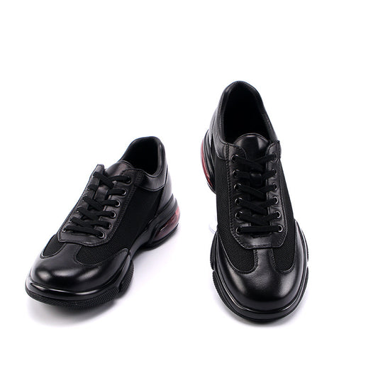 Men's Cushion Insole Fashion Sports Running Triangle Leather Shoes