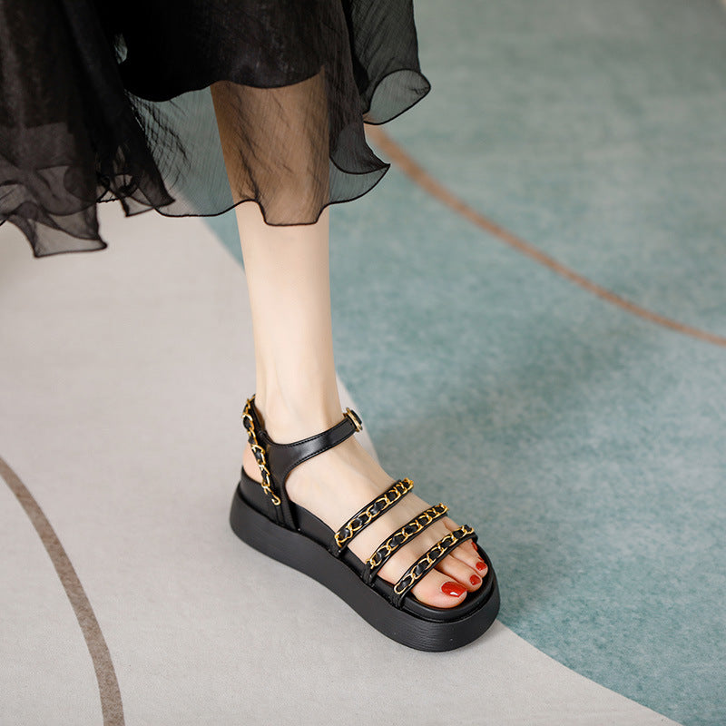 Women's Platform Roman Summer Fairy Style Chain Sandals