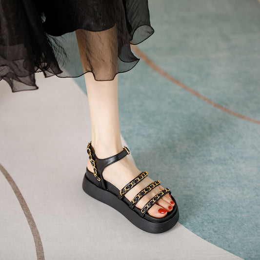 Women's Platform Roman Summer Fairy Style Chain Sandals