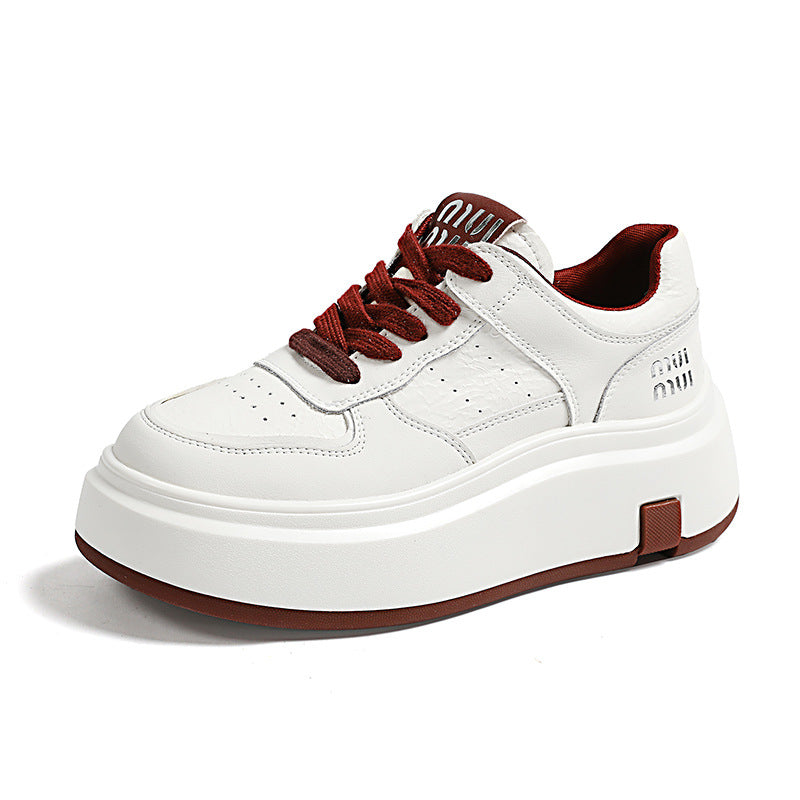 Women's Platform White Spring Versatile Sports Height Casual Shoes