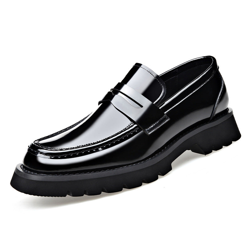 Men's Platform Summer Trend Cowhide Slip-on Oversized Leather Shoes