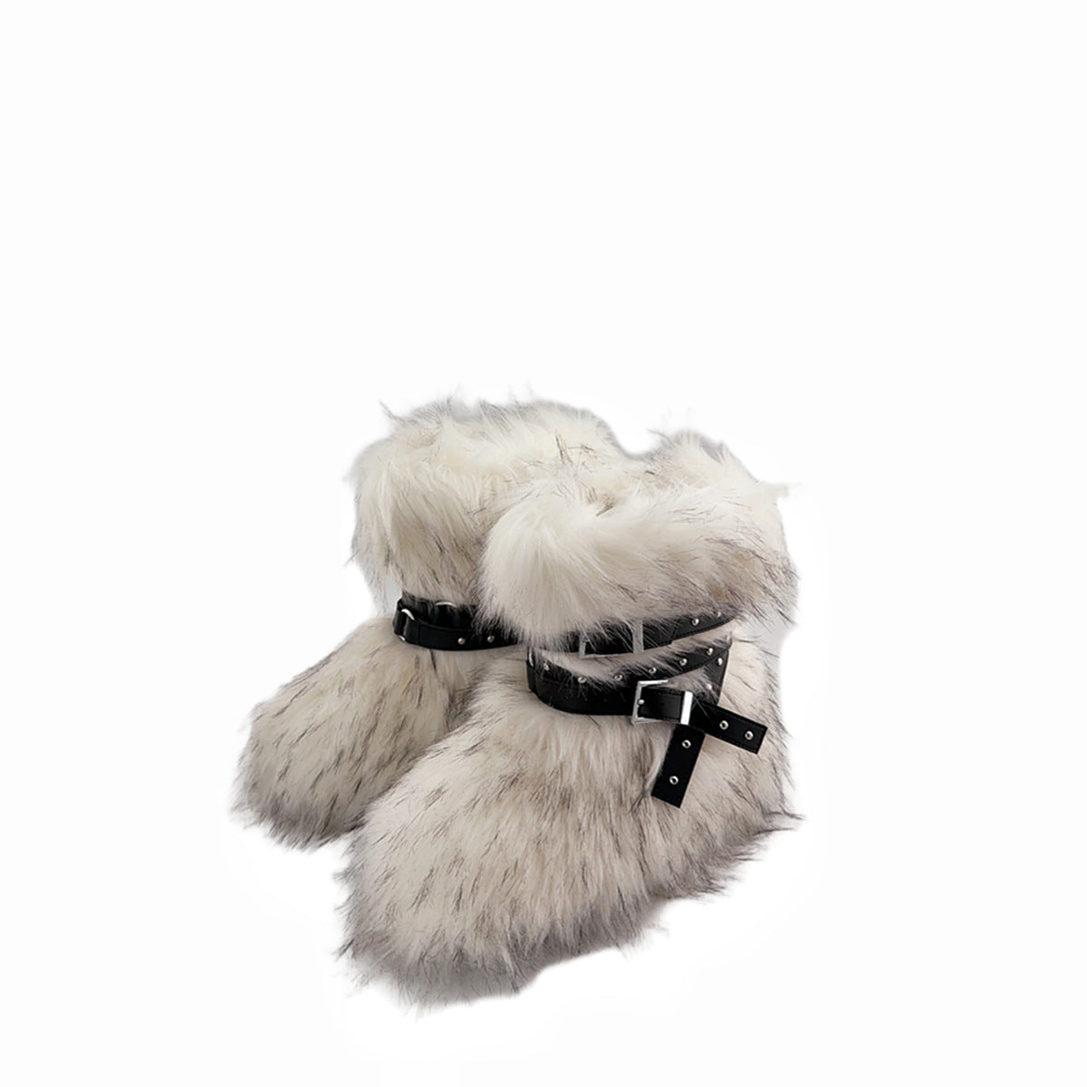 Large Size Flat Bottom Rivet Fried Street Fur Snow Boots