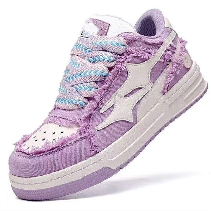 Women's Buckle Summer Purple Thick Bottom Sports Canvas Shoes