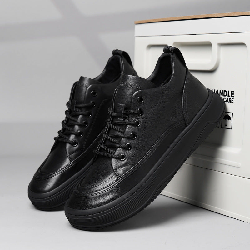 Men's Winter Fleece-lined Warm Leisure Sports Soft Platform Genuine Men's Board Shoes