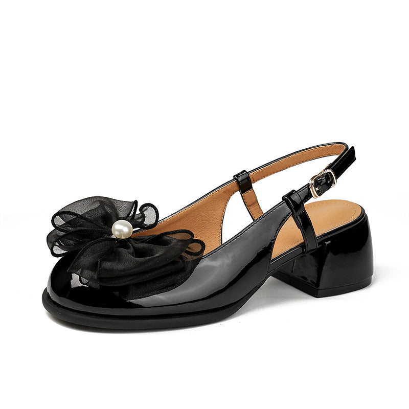 Women's Box French Style Fairy Gentle Dress Chunky Heels
