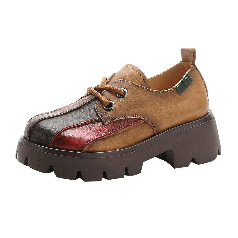 Women's Top Layer Cowhide Summer Small Retro Casual Shoes