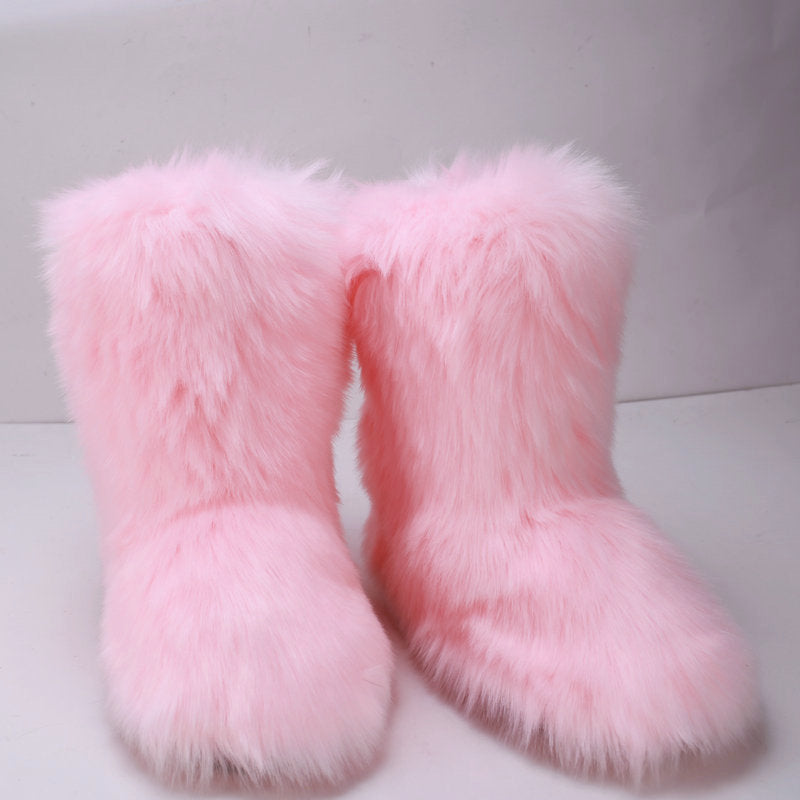 Women's Attractive Spring Outdoor Cotton Fur Snow Boots