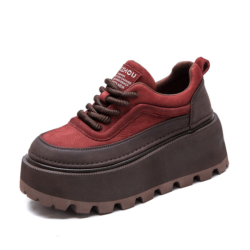 Women's Small Height Increased Retro British Style Casual Shoes