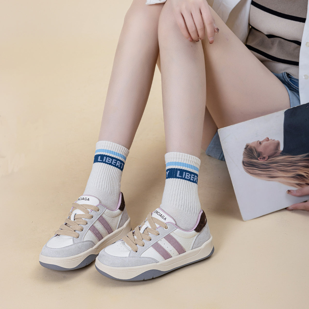 Women's Genuine Platform White Spring Fashion Leisure Sports Jogging Soft Bottom Women's Casual Shoes
