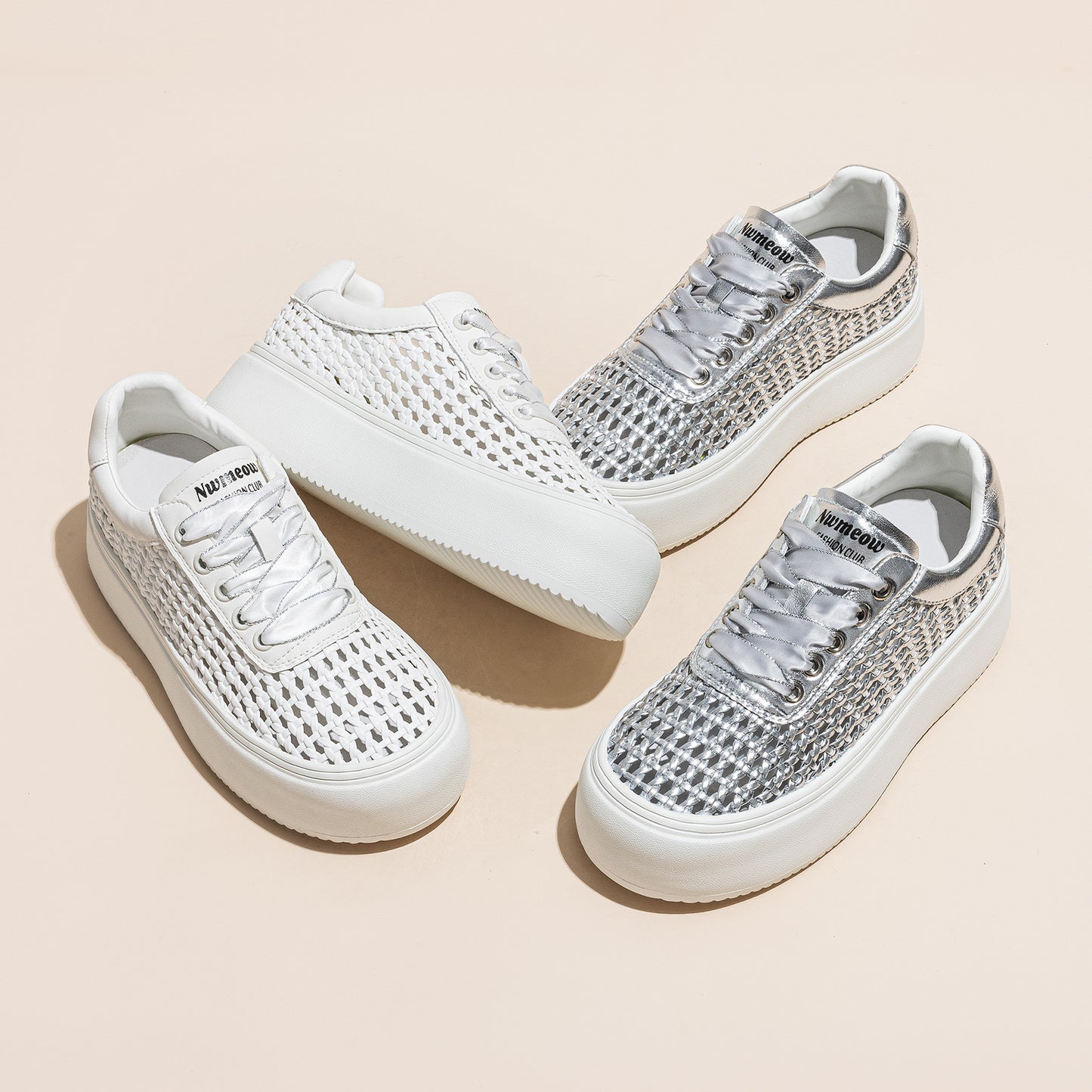 Women's For Summer Transparent Mesh Thick Sole Increased Casual Shoes