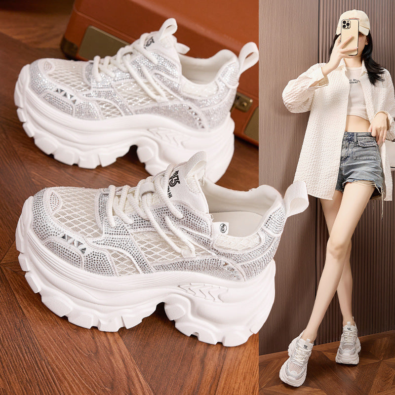 Women's Dad Summer Breathable Mesh Platform Height Sneakers