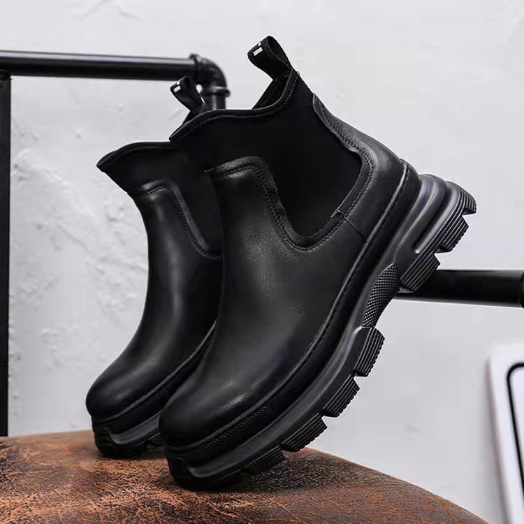 Men's Winter Genuine Thick Bottom Fleece-lined High Boots