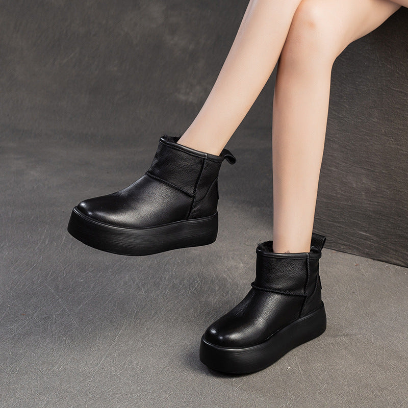 Shu Dong Fleece-lined Warm Leisure Platform Cotton Fashion Boots
