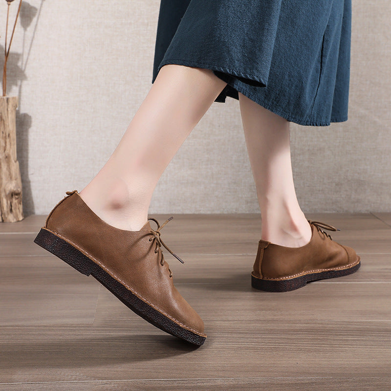 Women's & Men's Handmade Leisure Genuine Literary Mori Round Casual Shoes