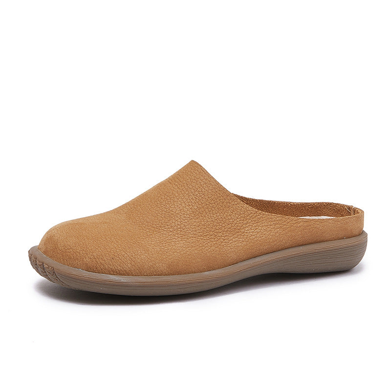 Women's & Men's Flat Cowhide Closed Toe Soft Bottom Men's Shoes