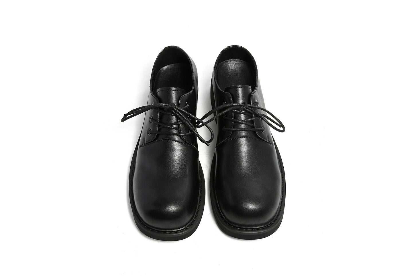 Men's Embroidery Big Head Niche High-grade Black Leather Shoes