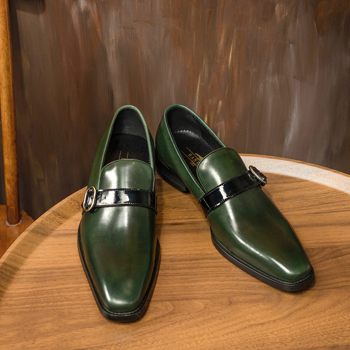 Men's Business Cowhide Square Toe Breathable Wearable Leather Shoes