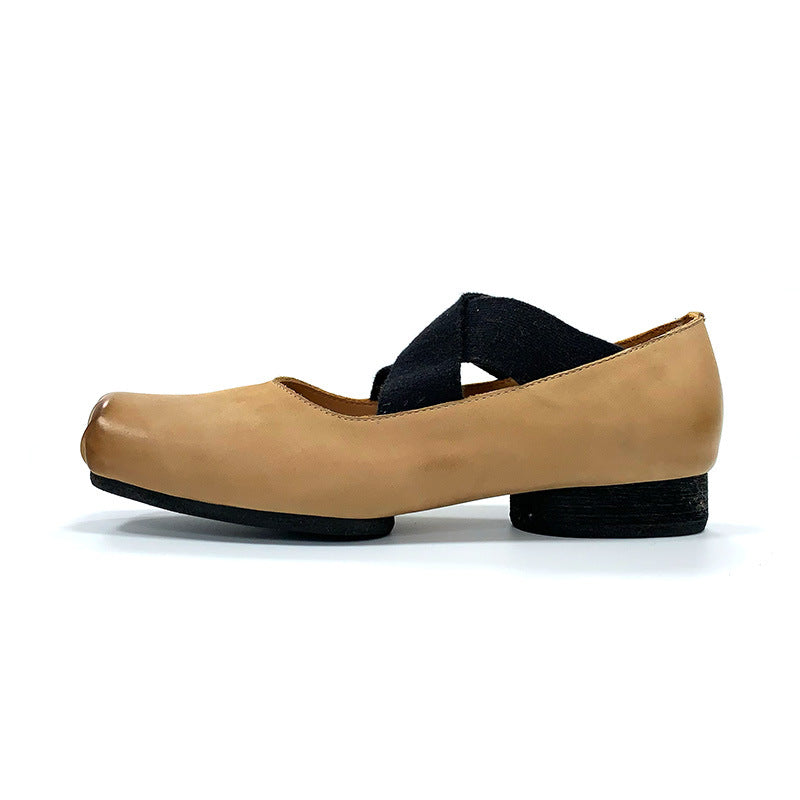 Ballet Style Pumps Sier Genuine Mary Women's Shoes