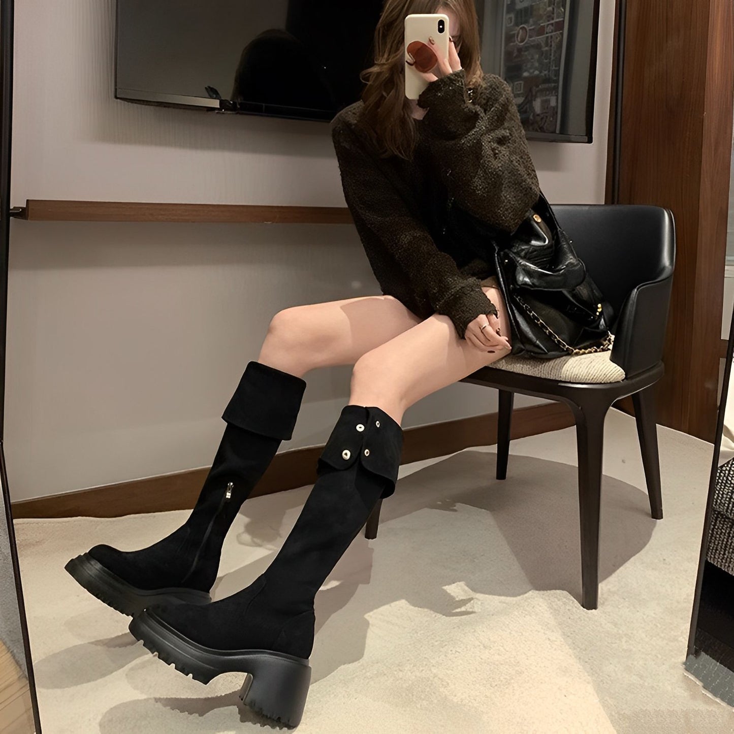 Women's Two-way Wear Over The Knee Winter Slimming Platform Knee-high Boots