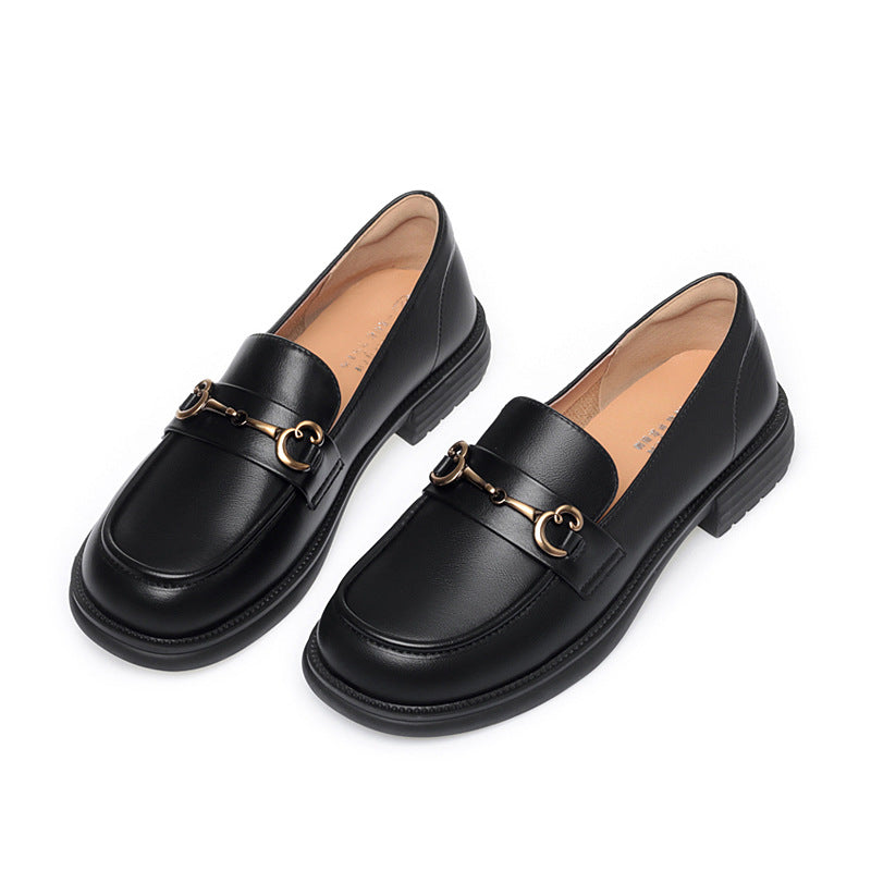 Women's Genuine Retro British Style Spring Deep Loafers
