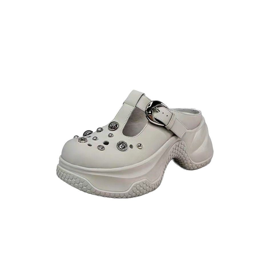 Women's Rhinestone Slip-on Summer Thick-soled Beach Outdoor Women's Shoes