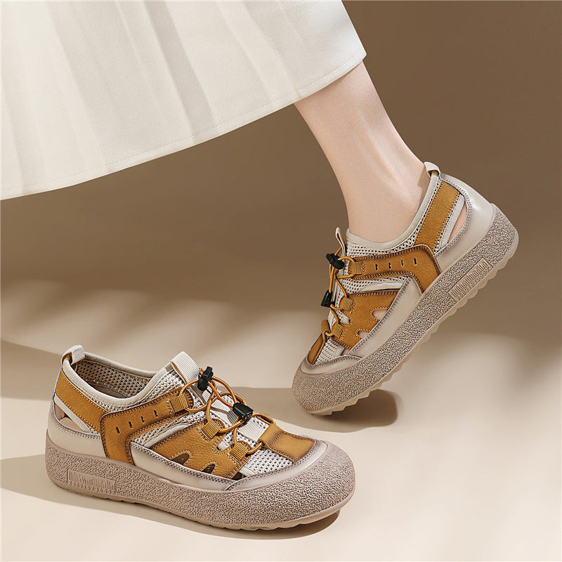 Women's Genuine Summer Breathable Hollow Outdoor Beach Soft Women's Shoes
