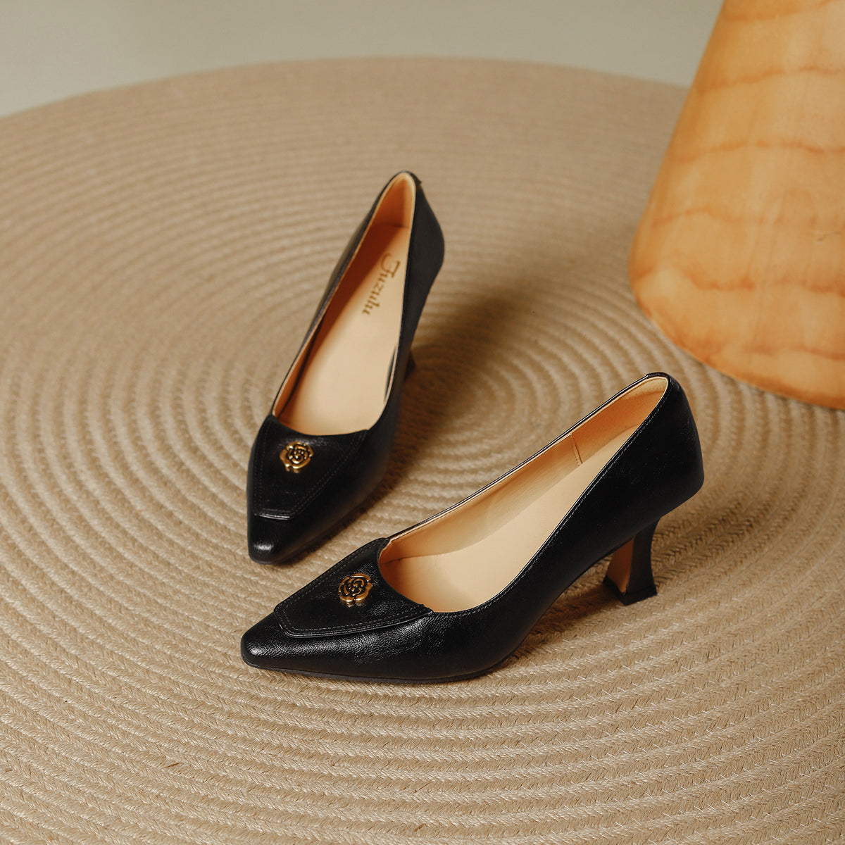 Women's French Retro High For Spring Camellia Heels