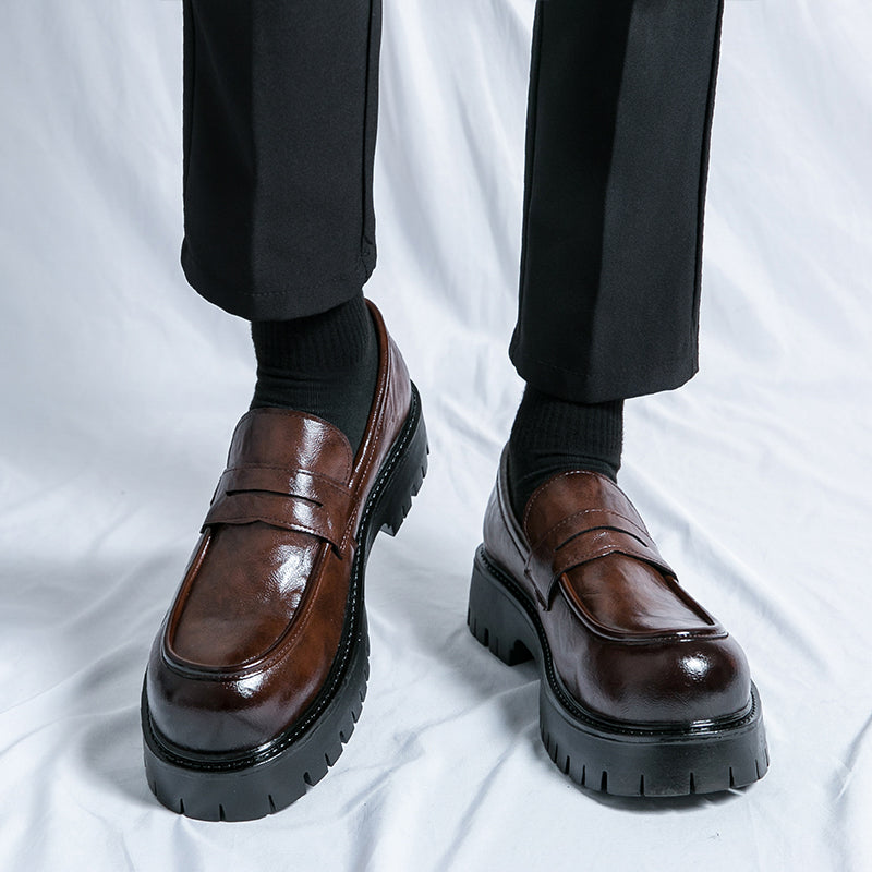 Men's Style Business Formal Wear Brown Slip-on Casual Shoes