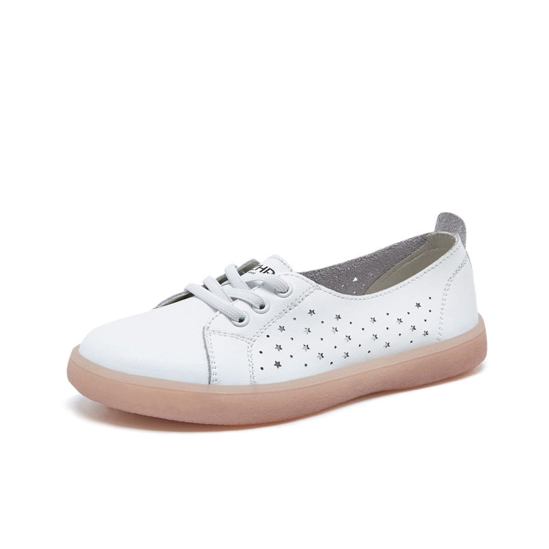 Women's White Lightweight Flat Fashionable Jelly Bottom Women's Casual Shoes