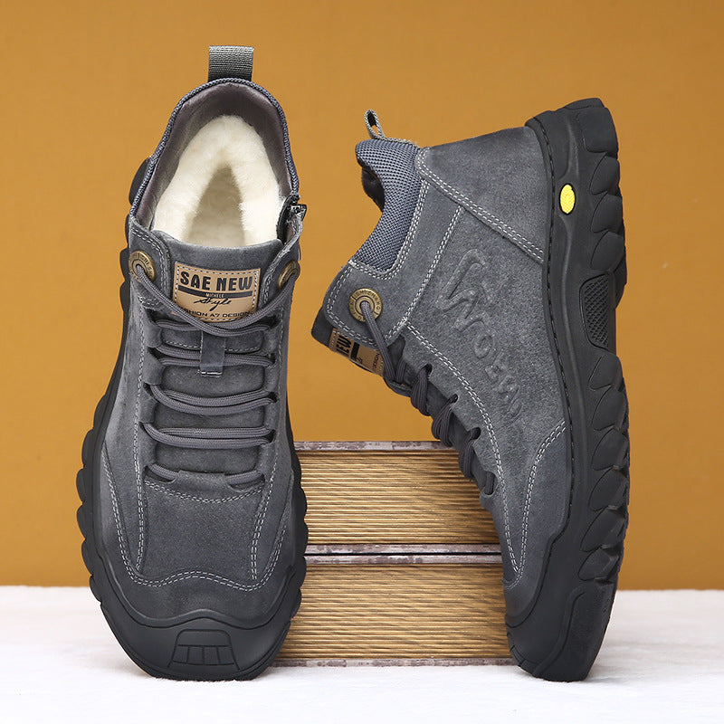 Men's With Fleece Lining Thickened Outdoor Northeast China Snow Boots
