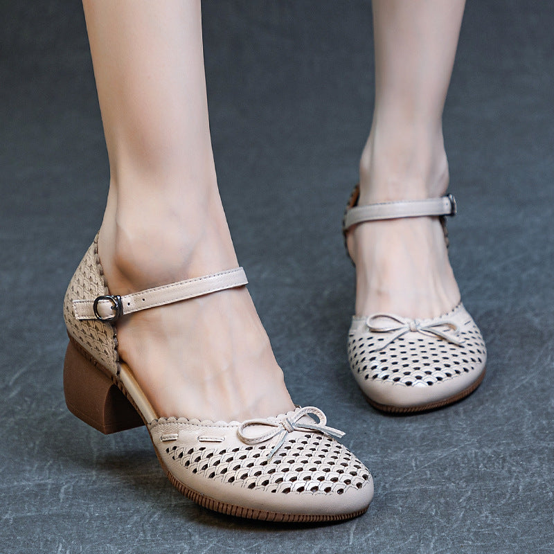 Women's Thick Soft Bottom Chinese Style Top Heels