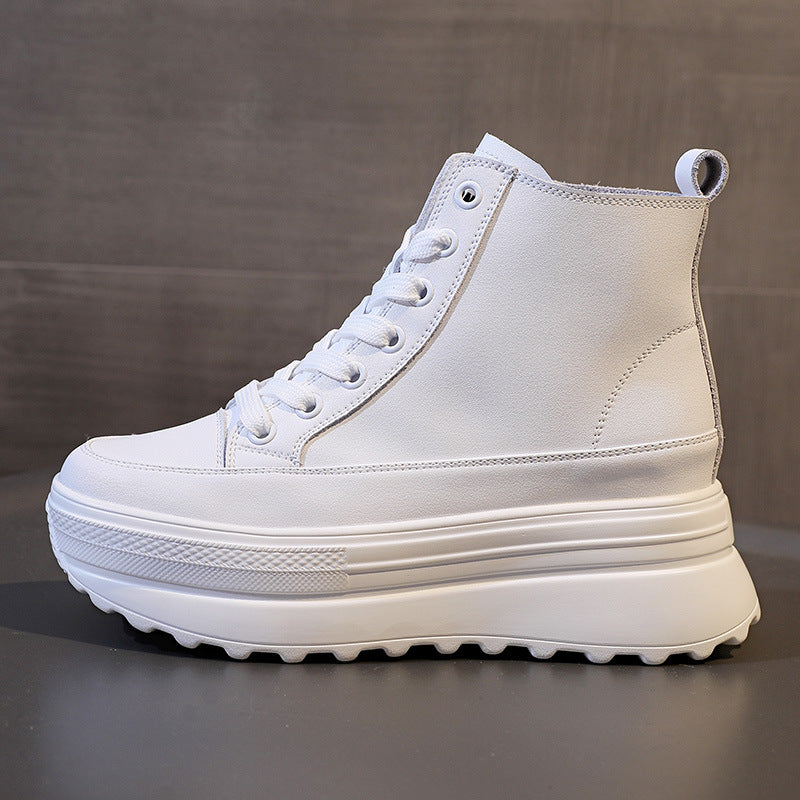 Women's Thick-soled White Platform Korean Style Height Increasing Women's Shoes