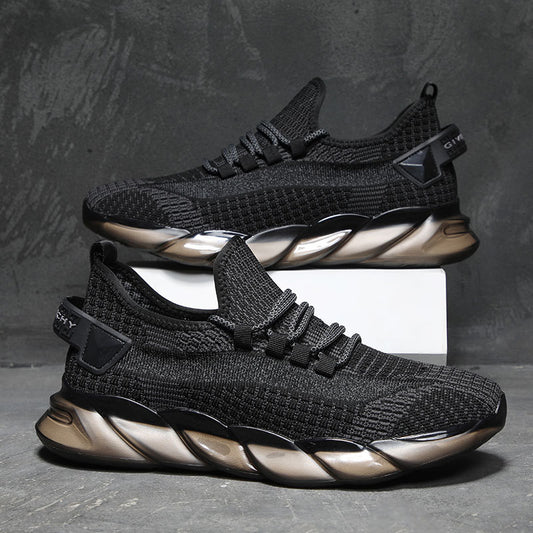 Men's Selected Popcorn Running Flying Woven Breathable Sneakers