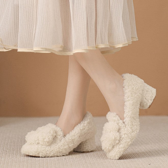 Women's Slip-on Lamb Fur High Outer Wear Fleece-lined High-grade Warm Women's Fashion Shoes