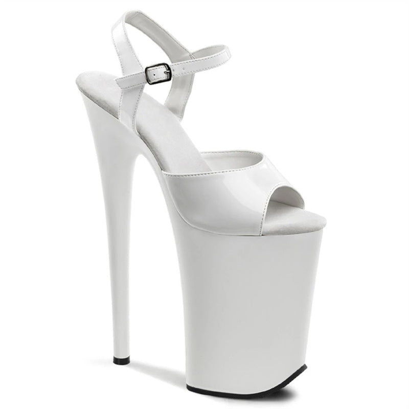 Black Strip Plus Size Fashion Stiletto Sandals
