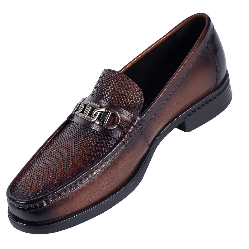 Men's Summer Genuine Breathable One Pedal Slip-on Loafers