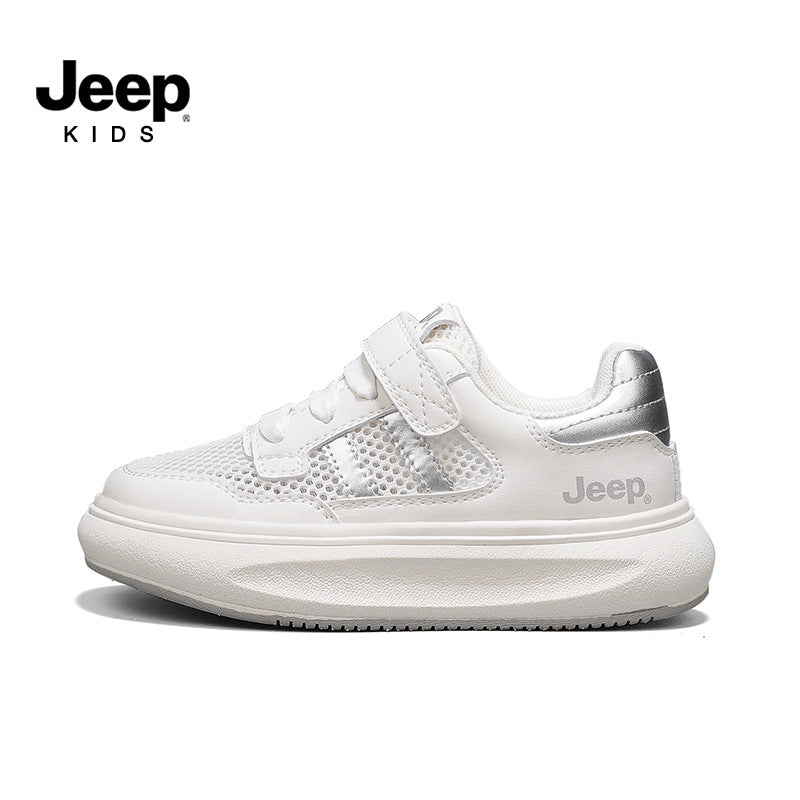 Children's Class White Summer Velcro Sports Board Kid's Sneakers