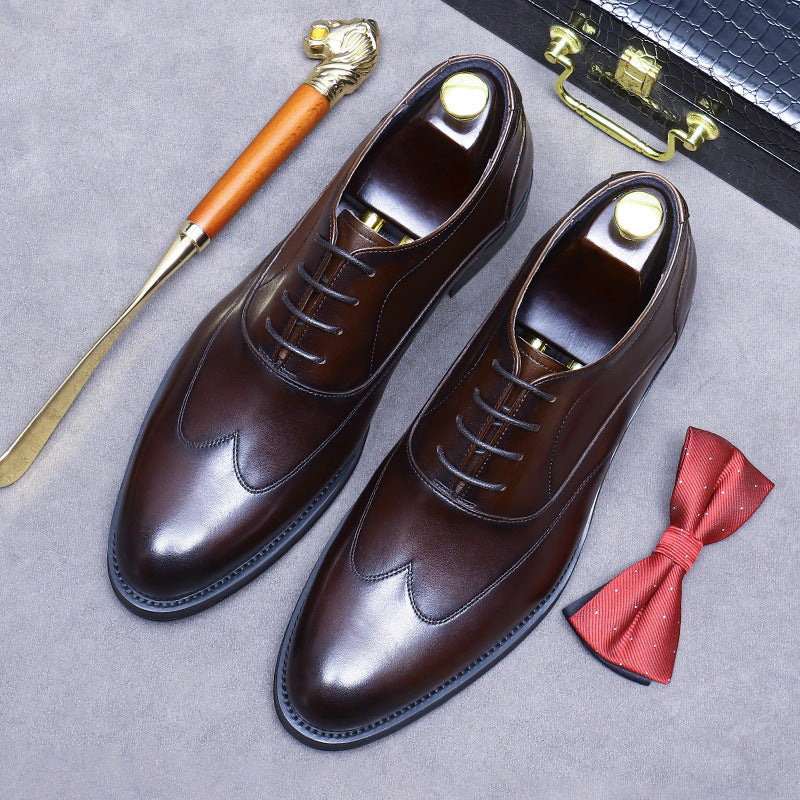Men's Big Promotion Cowhide Formal Wear Handmade Oxford Men's Business Leather Shoes