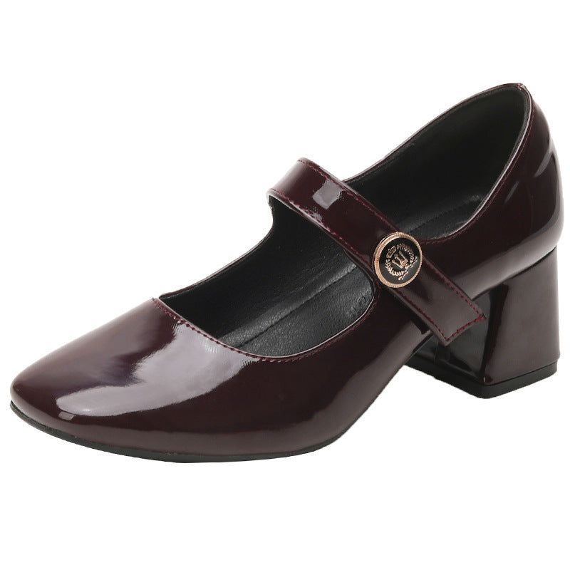 Women's Retro Mary Chunky For Uniform French Women's Shoes
