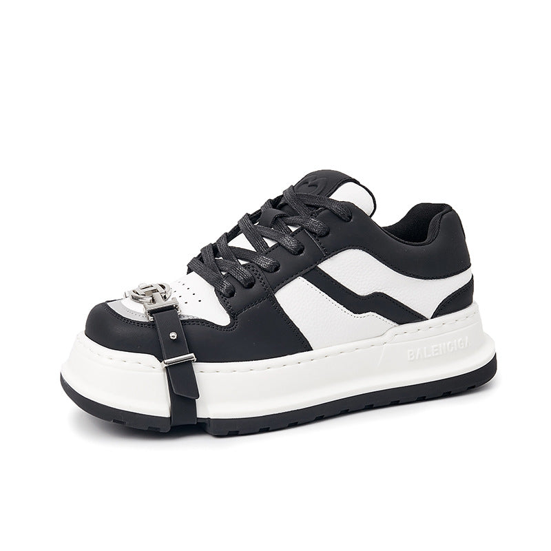 Women's Square Toe Thick Bottom Couple Thin British Casual Shoes