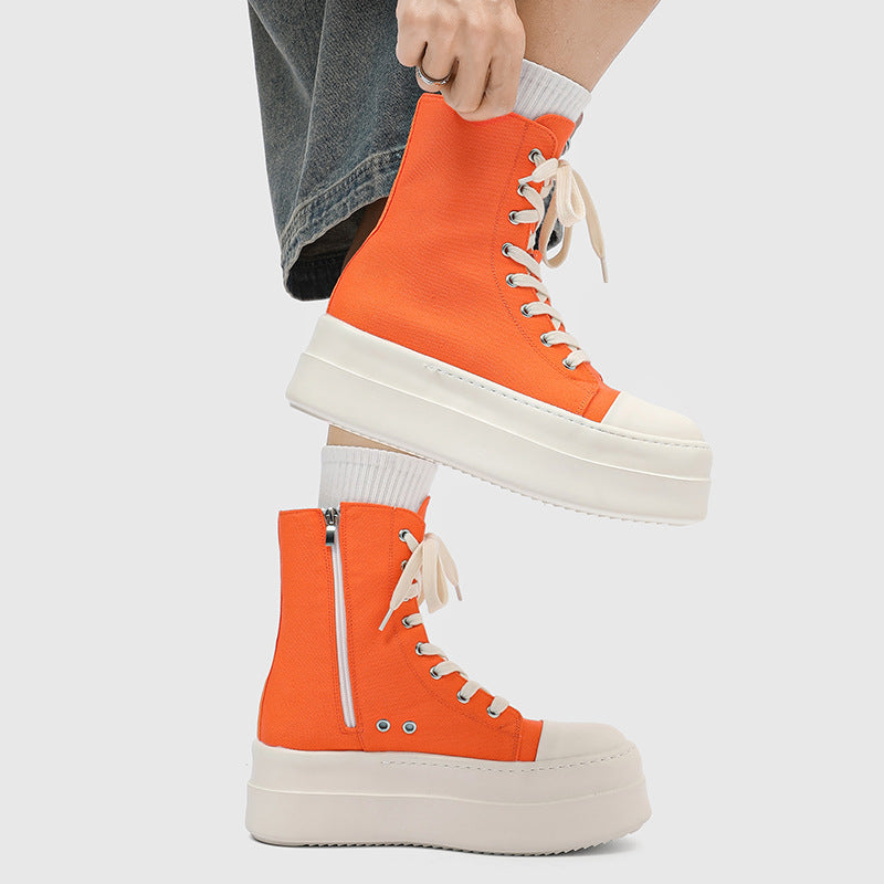 Women's & Men's American High-grade Side Zipper Increased Lovers Sneakers