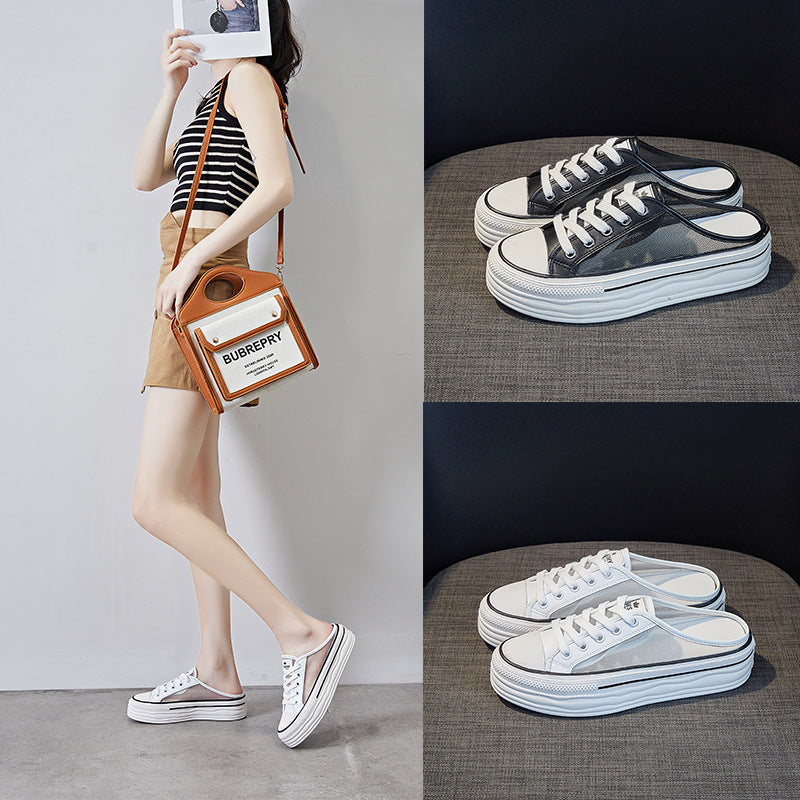 Women's Half Outer Wear Thick Bottom Increased Slippers