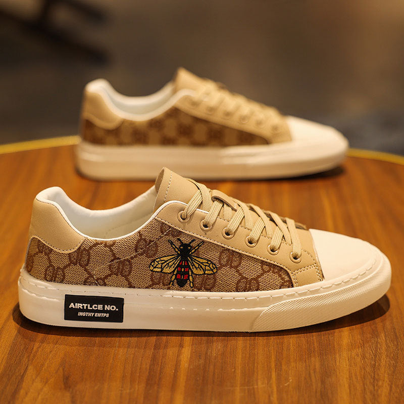Men's Korean Fashionable White Summer Breathable Canvas Shoes