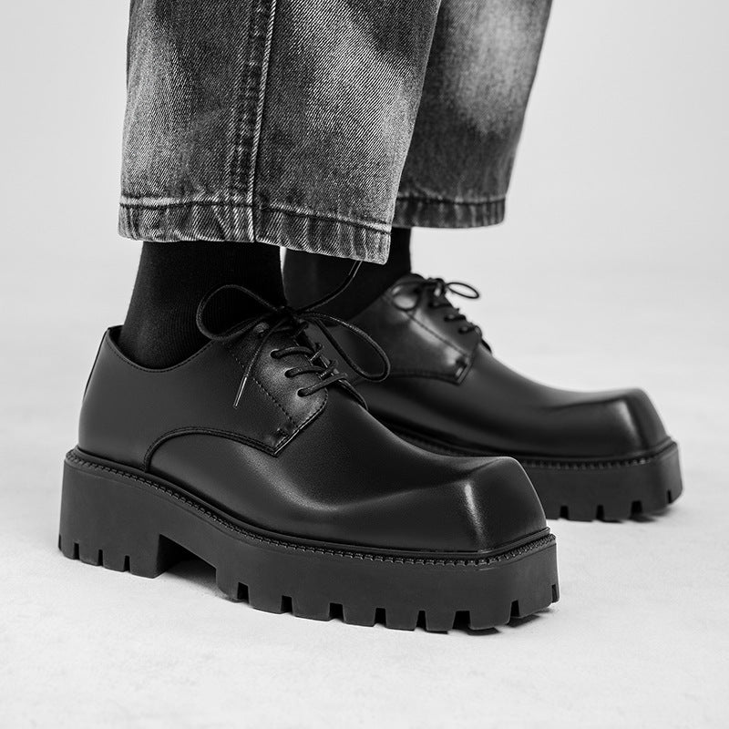 Men's Style Youth Square Toe Platform Height Men's Casual Shoes
