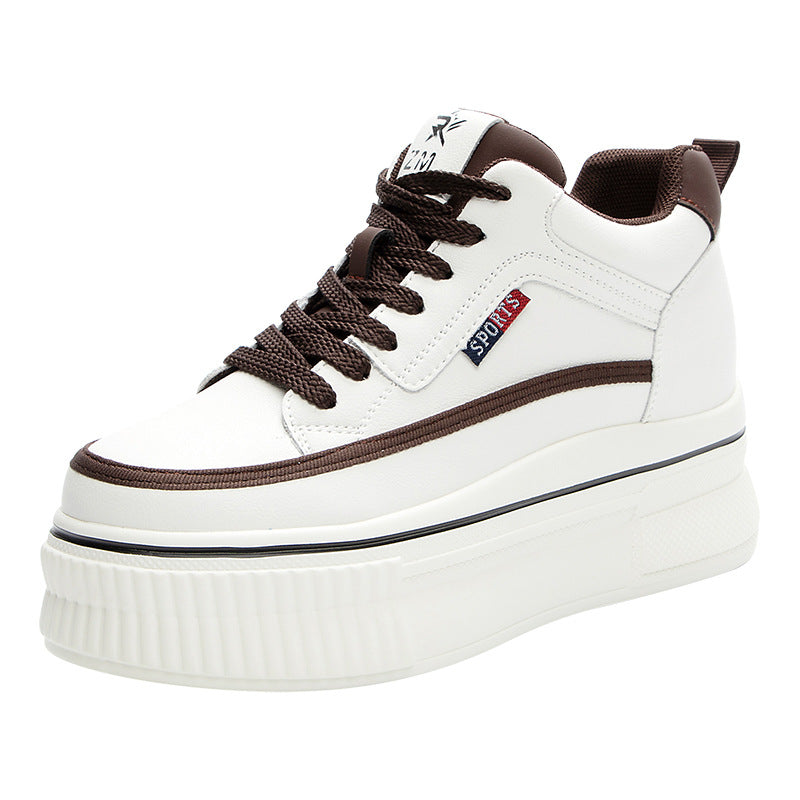 Women's Platform Small White Simple Veet Wedge Sneakers
