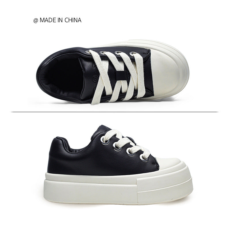 Increasing Board Summer Genuine Breathable Round Casual Shoes