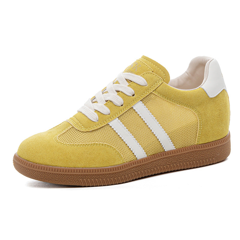 Women's Height Increasing Insole Genuine German Training Color Matching Wedge Casual Shoes