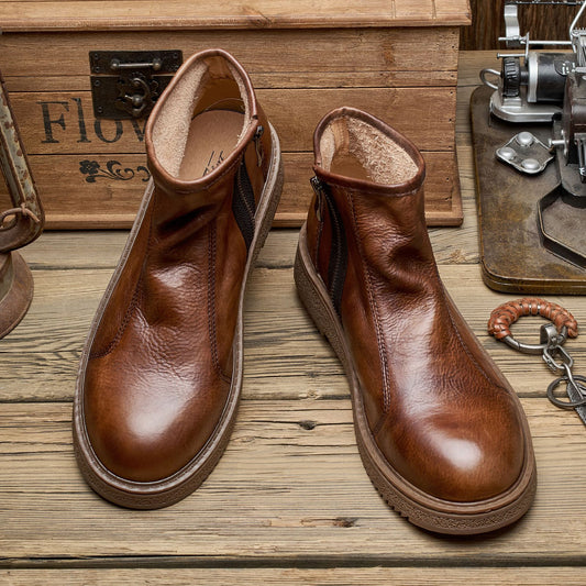 Men's Chelsea Ankle Soft Cowhide Fashion Martin Boots