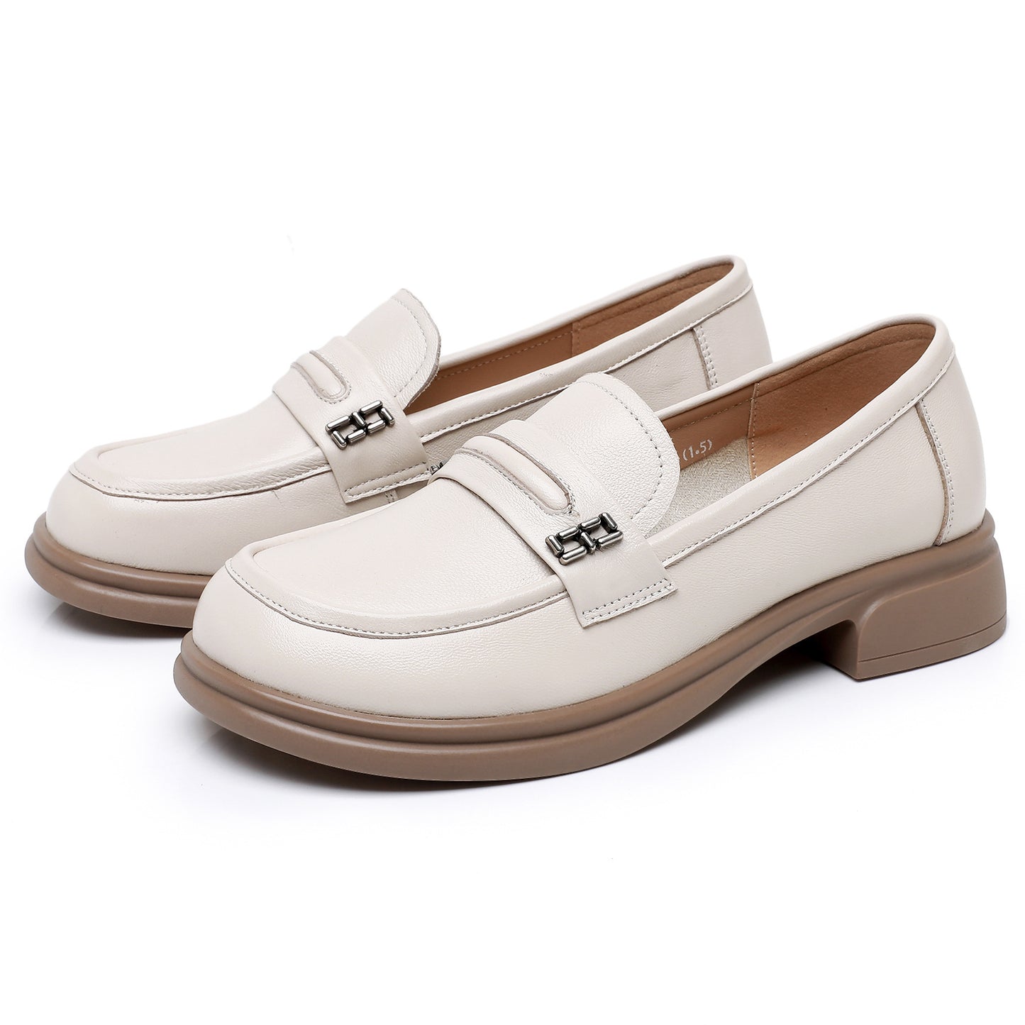 Genuine Thick Bottom Round Toe British Loafers