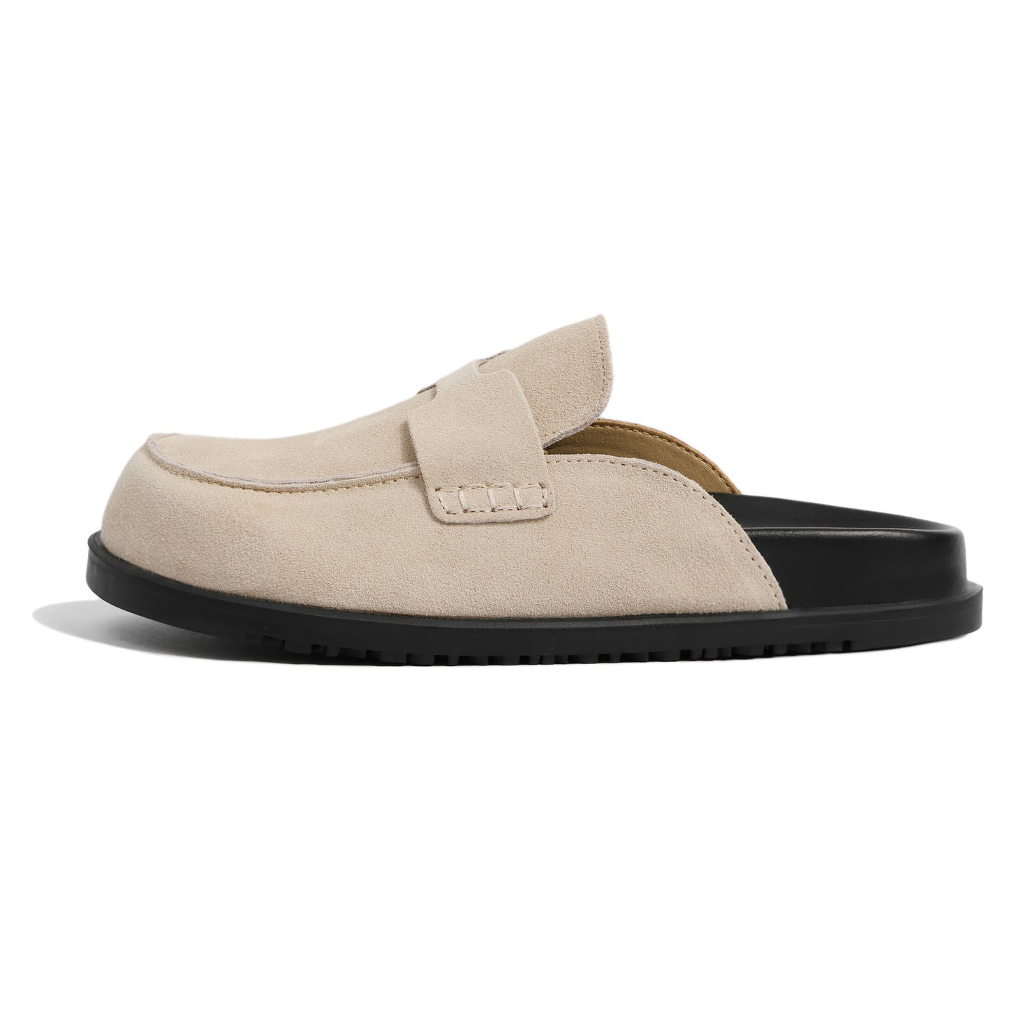Women's Cowhide Toe Cap Half Soft Back Thick Lazy Sandals